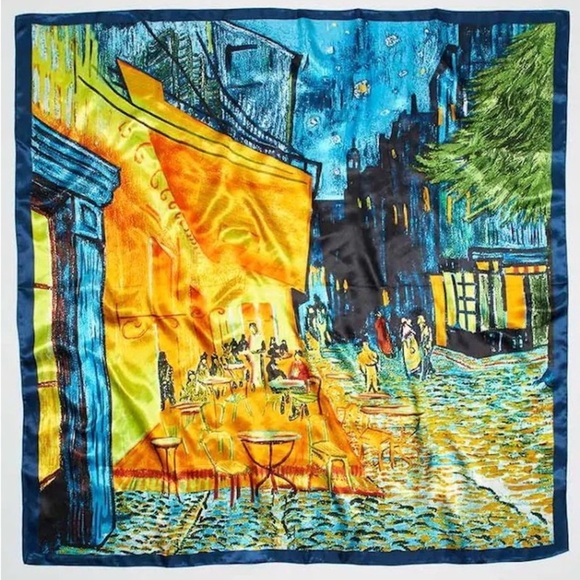 NWT Van Gogh Cafe Terrace at Night Art Lightweight Scarves - Picture 1 of 5
